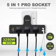 【原裝行貨】 Imazing IM1U3K-C 防雷拖板 - 3 插位+ 1 USB + Type C 黑色