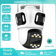 Hamrol 8MP Kamera WiFi PTZ With Dual Lens 12MP Three Lens Color Night Vision Outdoor Security Camera