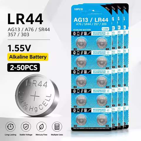 AG13 LR44 A76 357 357A LR1154 SR1154 SR44 1.55V Alkaline Button Coin Cell Battery for Watch Calculat