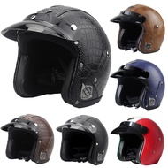 VOSS Helmet Four Seasons Personality Harley Helmet Electric Vehicle Electric Motor Vehicle 3/4 Leather Helmet Half Helmet Men and Women