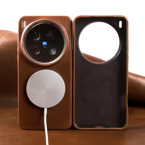 For Magsafe Case For OPPO Find X9 Pro X8 Ultra X7 X6 Reno9 Pro Full Grain Oil Wax Cowhide Genuine Le