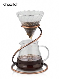 1入組濾掛式咖啡架，便攜式咖啡濾網架，穩定咖啡站，蛇形咖啡滴水架，帶螺旋設計，金屬咖啡支架，復古濾杯架漏斗架，適用於咖啡套件