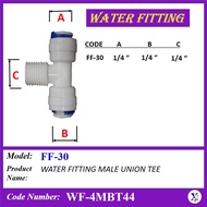WF-4MBT44 1/4" X 1/4" FF-30 EZ WATER FITTING MALE BRANCH TEE 4MBT44 FOR R.O.TUBE USE