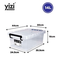 YIZI Heavy Duty Stackable Storage Box 14L