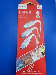 全新 aivr 三合一充電線 Silicone Charging Data Cable