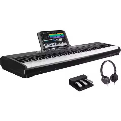STRICH 88 Keys Weighted Keyboard with Sustain Pedal HammerAction Digital Piano for Home Studio and L