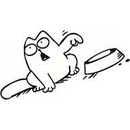 Gas Tank Sticker, Funny Hungry Simons Cat Feed Me Decorative Decal, Car Window Stickers, for Car Win
