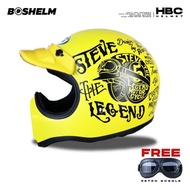 NEWEST Cakil HBC Pet YELLOW Helmet STEVE YELLOW DOFF Full Face Helmet SNI