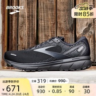 布鲁克斯（BROOKS） 布鲁克斯 碳中和舒适跑步鞋 柔软缓震男 Ghost 14幽灵 黑/黑/浅蓝灰 42.5