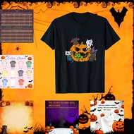 Halloween Pumpkin Crew With Cats Ghosts & Bat - More Colors Available A0b7