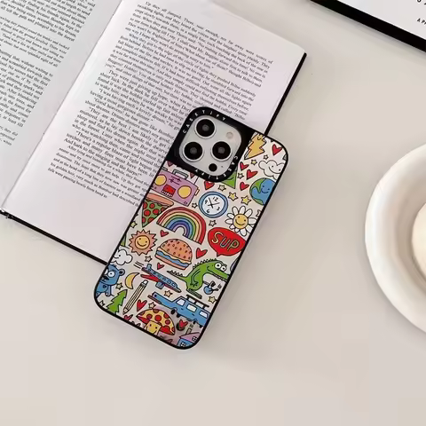 Hamburger Dinosaur case for Apple 15 Pro Max mirror phone