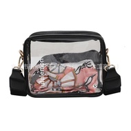 {ALO} ® Lu Transparent Bag Womens Bag Wide Shoulder Strap Small Square Bag Trendy Pvc Single Shoulde