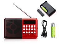 Portable Mini FM Radio Pocket Radio JOC Portable Rechargeable Digital AM Pocket USB Micro SD TF Card