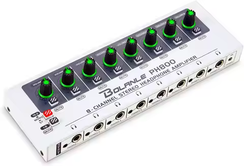Bolanle PH800 8-Channel Stereo Headphone Amplifier/Distribution System Maximum push of 600 ohm headp