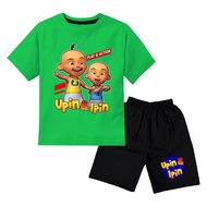 KATUN Boys' T-shirt set with upin ipin motif, ages 1-10 years, premium cotton material, DTF screen p