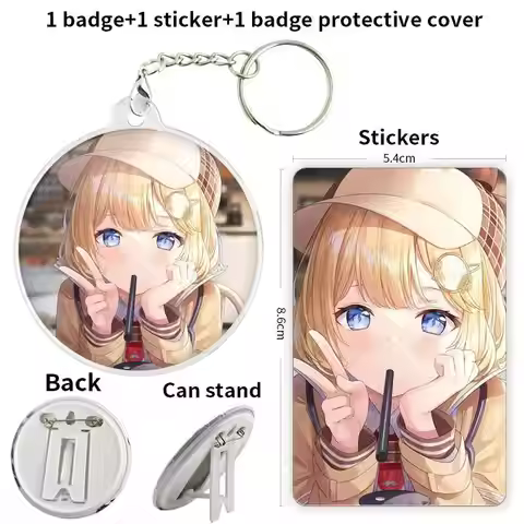 Watson Amelia YouTuber Badge Brooch anchor Peripherals Pin School bag Cosplay Clothes Fashion Custom