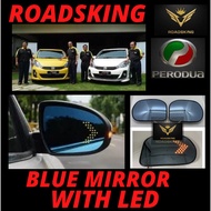 [ 1 PAIR ] PERODUA MYVI LAGI BEST ICON SIDE GLASS MIRROR WITH SIGNAL LIGHT LED BLUE MIRROR