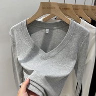 Y6Y-Women's V-Neck Long Sleeve T-Shirt/Sexy Short Tube Top/Tight Hot Girl Fashion New Style In Summe