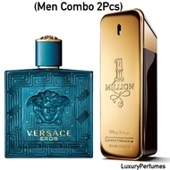 (100ml Bundle 2pcs) Versace Eros EDT + Paco Rabanne 1 Million EDT