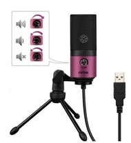 Microphone / Fifine Metal USB condenser recording microphone for laptops Windows Cardiooid Studio