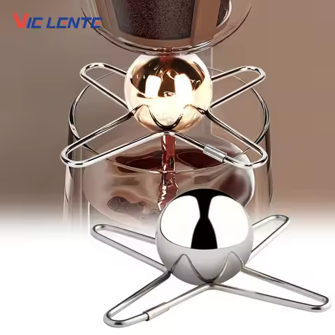 Stainless Steel Espresso Coffee Ice Cube Ball Whiskey Chilling Stone with Holder Coffee Espresso Mak