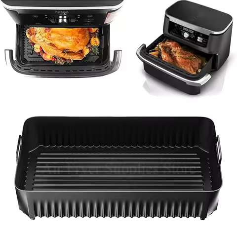 Rectangle Air Fryer Mold for Ninja Foodi Flex 10.4L AF500EU Reusable Heat Resistant Silicone Pot for