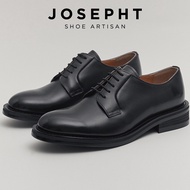 Josepht Edward Black Leather Round Toe Derby Lace-ups Shoes Mens Oxford