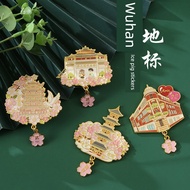 hadiah hari guru borong fridge magnet China City Hubei National Wuhan Yellow Crane Tower Gude Temple
