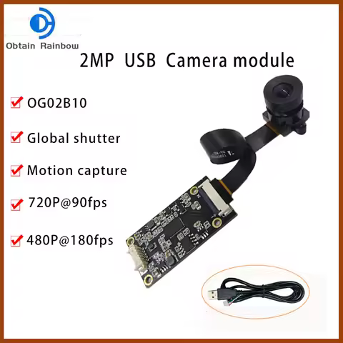 180Fps Global shutter OG02B10/OG02B1 2MP HD Camera Module Global Exposure Motion Capture USB Drive-f