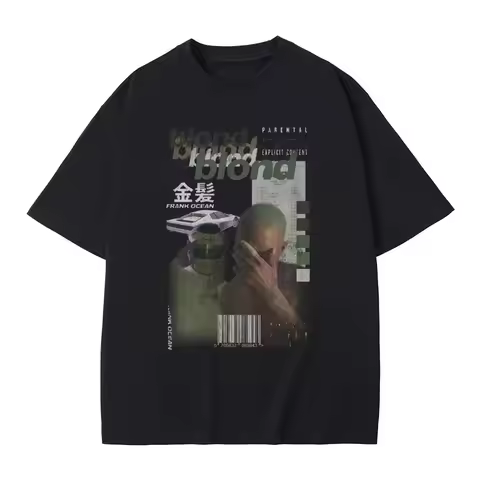 Blond Hip Hop Tshirt Rapper Frank T-shirt Ocean Oversized T Shirts Fashion Oversized Tees Short Slee