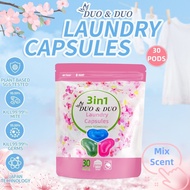 DuoDuo  Plant Based Singapore SGS tested 3 in 1 Laundry Capsules Clover Shape Mix Scents  Refill - 3