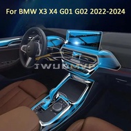 For BMW X3 X4 G01 G02 2022 2023 2024 TPU Car Navigation Screen Film Gearbox Protective Sticker Anti-