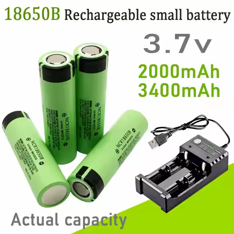 Actual capacity Rechargeable 3.7V NCR18650B 2000mAh 3400mAh Li-ion Battery With USB Charger For Toys