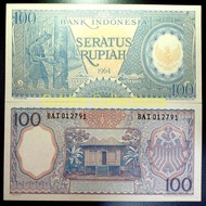 Uang Kuno Indonesia 100 Rupiah Seri Pekerja Biru 1964 Unc