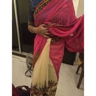 1 minute Ready made saree.Unstitched blouse pc attached.