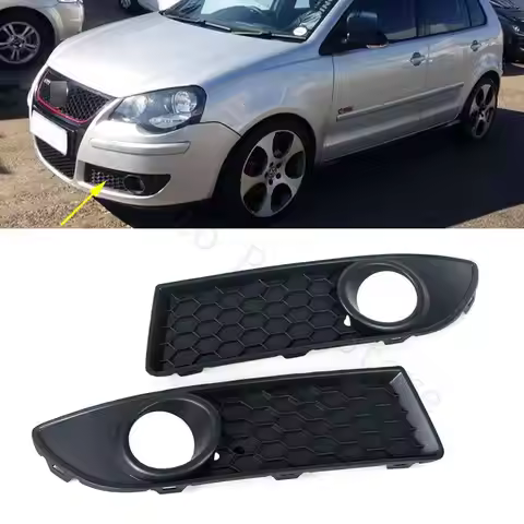 For VW POLO GTI 2006 2007 2008 2009 MK4 9N3 Car Front Bumper Fog Light Lamp Frame Cover Grille Fogli