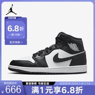 耐克Air Jordan 1 Mid AJ1黑白男子中帮休闲运动鞋 FB9911-001 40码