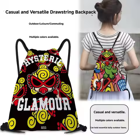 Japan Fashion H-Hysteric M-Mini Drawstring Bags Sports Backpack Gym Sackpack Water Resistant String 