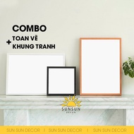 COMBO painting canvas + picture frame size 30x30, 30x40, 40x40 for oil painting, Acrylic color