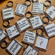 GANTUNGAN Anomali Text keychain / keychain text Brat /keychain Sticker WA/ cute word keychain