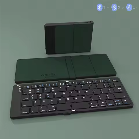 Foldable Bluetooth Keyboard Portable Wireless Keyboard,Rechargeable Full Size Ultra Slim Folding Key