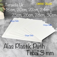 WHITE Square Plastic Base Size 18 20 22 24 25 26 28 30 Thickness 3 mm White Plastic Square Tart Pudd