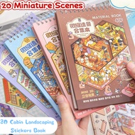 3D Miniature Scenes Stickers Book Cartoon Scene Sticker Collection Book Girls Toy DIY Sticker Game