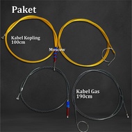 PAKET KAWAT TALI KABEL KOPLING SERAT KARBON PANJANG 110 CM PNP universal VIXION VERZA BYSON NINJA S 