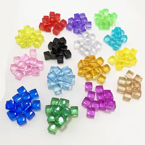 50Pcs/Set 8*8*8mm Clear Colorful Cube Square Corner Blank Dice Pieces Right Angle For Puzzle Board G