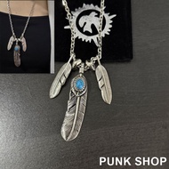 GOROS Necklace 925 Silver New Style Three Feather Pendant Necklace 0363