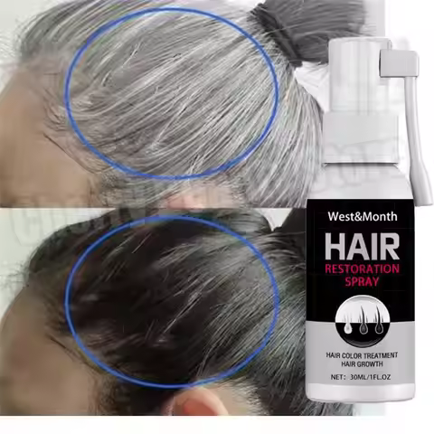 Gray White Hair Treatment Serum Spray Cover White Hair To Black Natural Color Repair Anti Loss Hair 