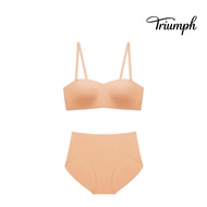 Triumph Set.เซ็ตคู่เสื้อชั้นใน+กางเกงชั้นใน เสื้อชั้นในไม่มีโครงถอดสายได้ Tri-zone HPD สีเบจ และ Tri