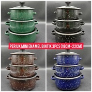 PERIUK ENAMEL MINI BINTIK-BINTIK 3PCS (18CM-22CM)