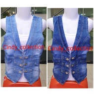 WOMEN'S JEANS VEST WITH THREE BUTTON VARIATIONS, LATEST DENIM VEST OUTER VEST FOR WOMEN, WOMEN'S VES